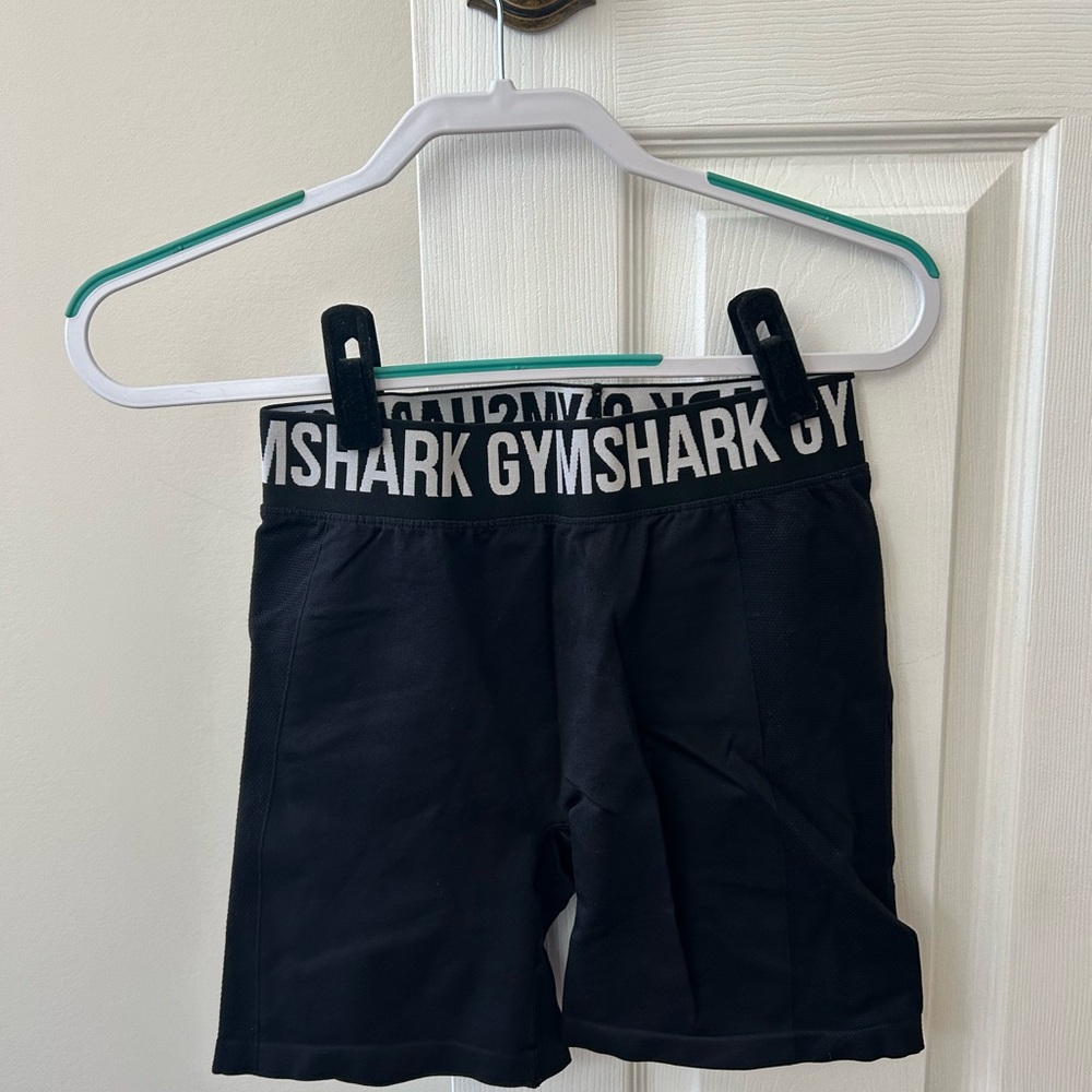Gymshark Black and Gray Waistband Shorts